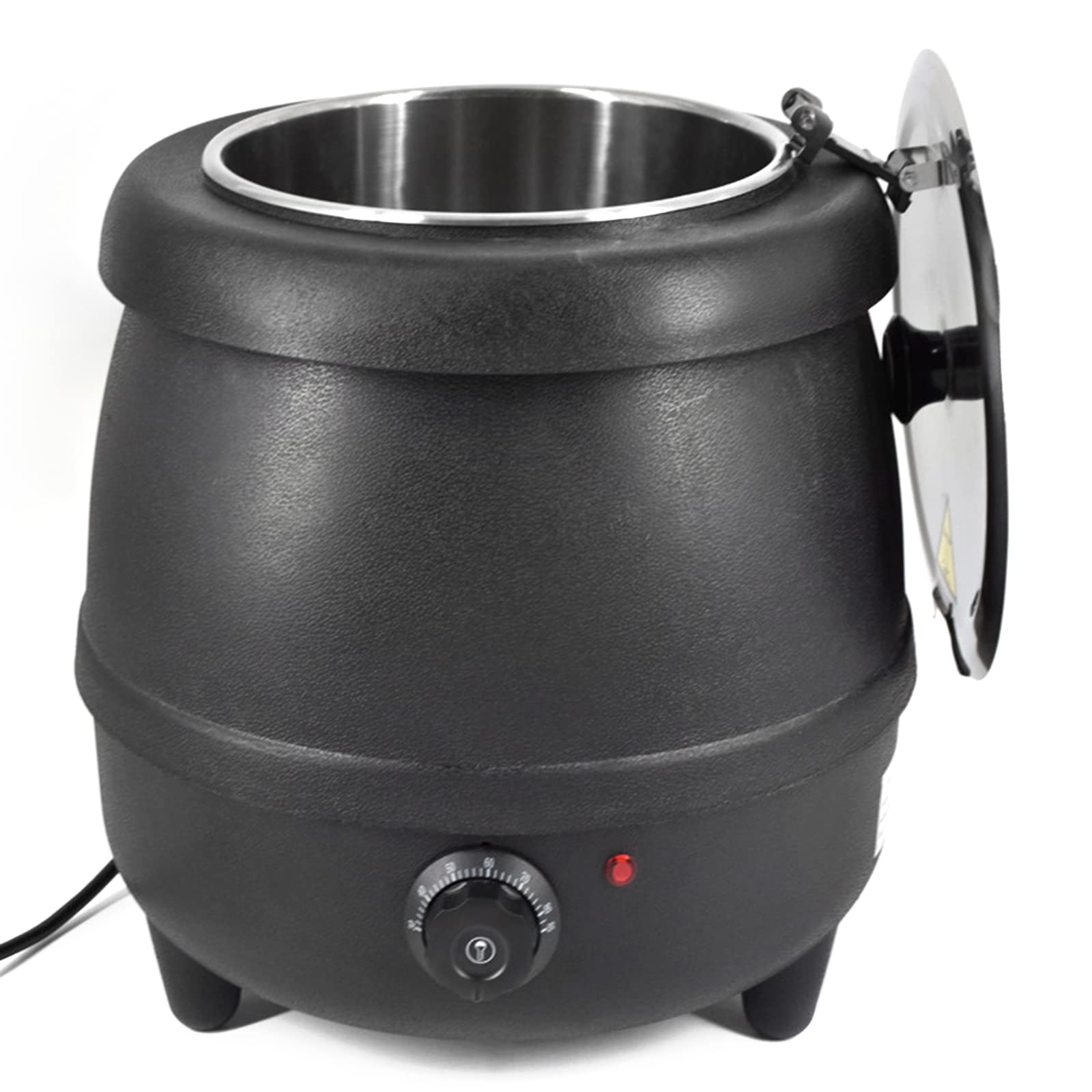 10L Commercial Soup Kettle Warmer Electric Stainless Steel Soup Kettle Countertop Food Kettle Warmer Soup Insulation Pot with Lid, 400W 110V