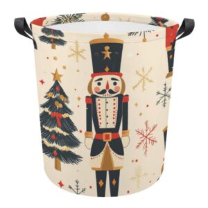 tsytma christmas soldier trees collapsible laundry baskets colorful snowflake laundry hamper clothes hamper with handles round toy storage for kid's room office hamper bedroom decor