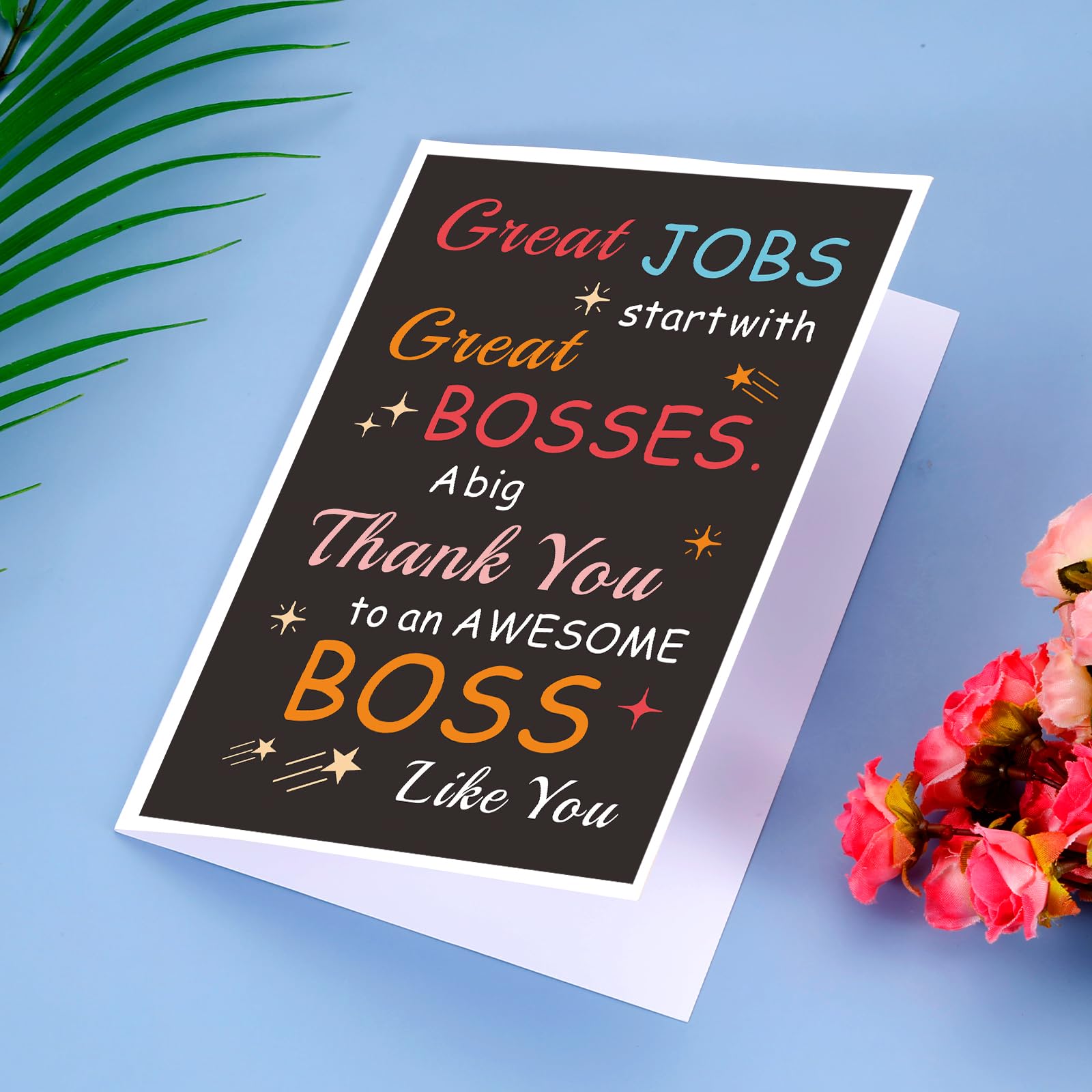 GGOJAGST Funny Boss Card Gifts for Women Men Boss Christmas Gifts Best Boss Ever Gift Boss Day Card Gifts for Her Him Thank You Card Gifts for Boss Leader Manager Boss Birthday Card Boss's Day Card