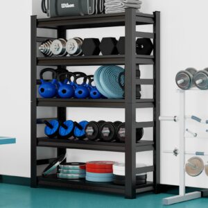 hymnxemo 78" h metal garage storage shelves 2500lbs heavy duty garage shelving unit adjustable industrial utility rack organizer for garage basement warehouse, 78" h x 47.3" w x 18" d，black