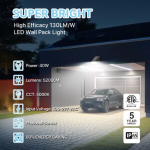 HYPERLITE Parking Lot Light 150W and 40W led Wall Pack Light with photocell