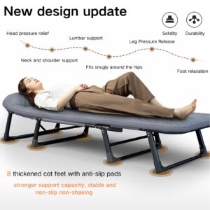 6 Adjustable Positions Lounge Chair Outdoor, Portable & Foldable Chaise Indoor, Folding Cot Bed for Sleeping, Camping, Pool, Patio, Beach (Oversized XL-74 in)