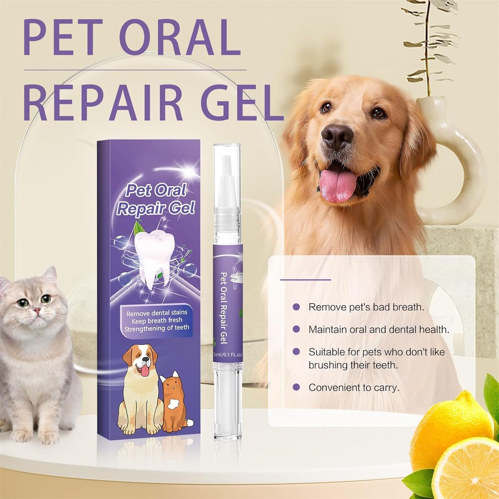 bailconti Lettuce Pets Toothbrush, Pet Oral Repair Gel for Dogs, Pet Oral Repair Gel, Lettuce Pets Dog Toothbrush, Pet Teeth Repairing, Pet Breath Freshener Gel Care Cleaner, for Dogs & Cats (2Pcs)