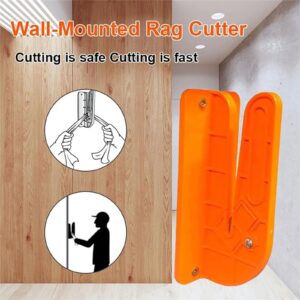 Wall-Mounted Rag Cutter, 2024 New The Orange Rag Cutter,Fast Cutting Rag Cutter,Easily Cut Old Sheets, T-Shirts, Towels, Sheepskin Cloth