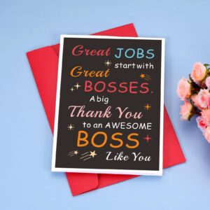 GGOJAGST Funny Boss Card Gifts for Women Men Boss Christmas Gifts Best Boss Ever Gift Boss Day Card Gifts for Her Him Thank You Card Gifts for Boss Leader Manager Boss Birthday Card Boss's Day Card