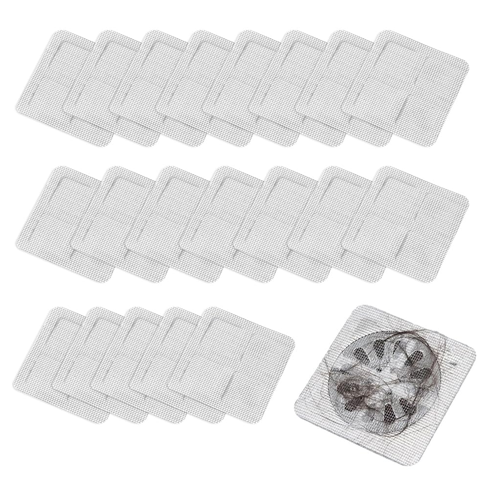 Disposable Filter Patches, 2024 Upgrade Disposable Floor Drain Filter Stickers Disposable Hair Drain Stickers, Disposable Shower Drain Hair Catcher for Bathroom Laundry Bathtub Kitchen (20PCS)