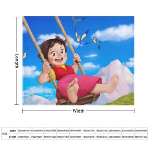 Heidi,a Girl of The Alps Poster Japanese Anime Fleece Throw Blanket for Bed Couch Sofa 300GSM Super Soft and Warm Flannel Blankets Home Decor 30"x40"