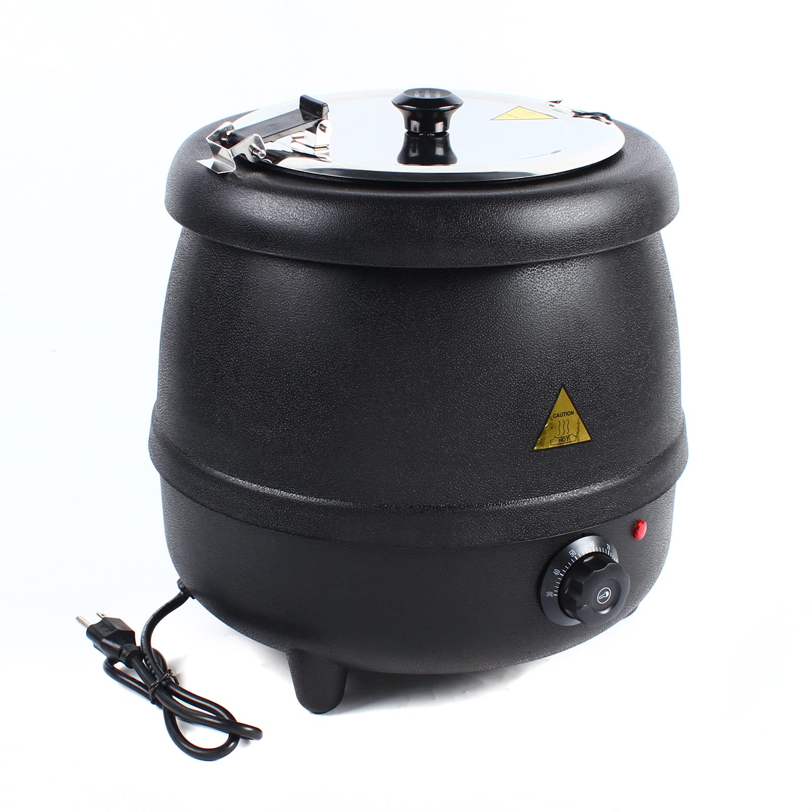 10L Commercial Soup Kettle Warmer Electric Stainless Steel Soup Kettle Countertop Food Kettle Warmer Soup Insulation Pot with Lid, 400W 110V