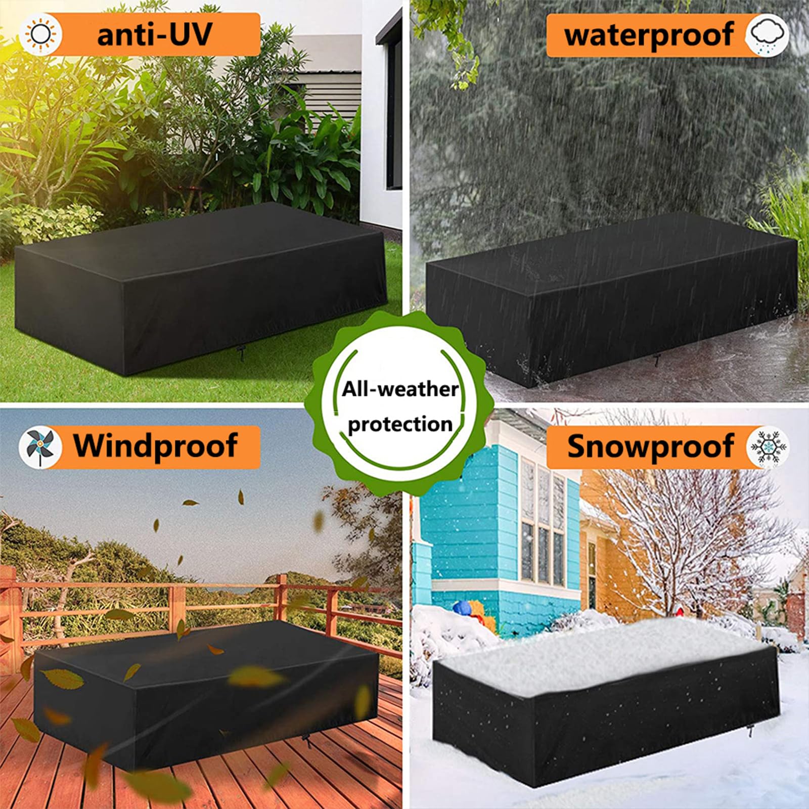 PDSYCB Rectangular Outdoor Furniture Covers Waterproof 95''L x 55''W x 35''H/240x140x90cm, Patio Furniture Set Cover, Heavy Duty Outdoor Table Chair Sofa Covers, Protect Your Outdoor Furniture