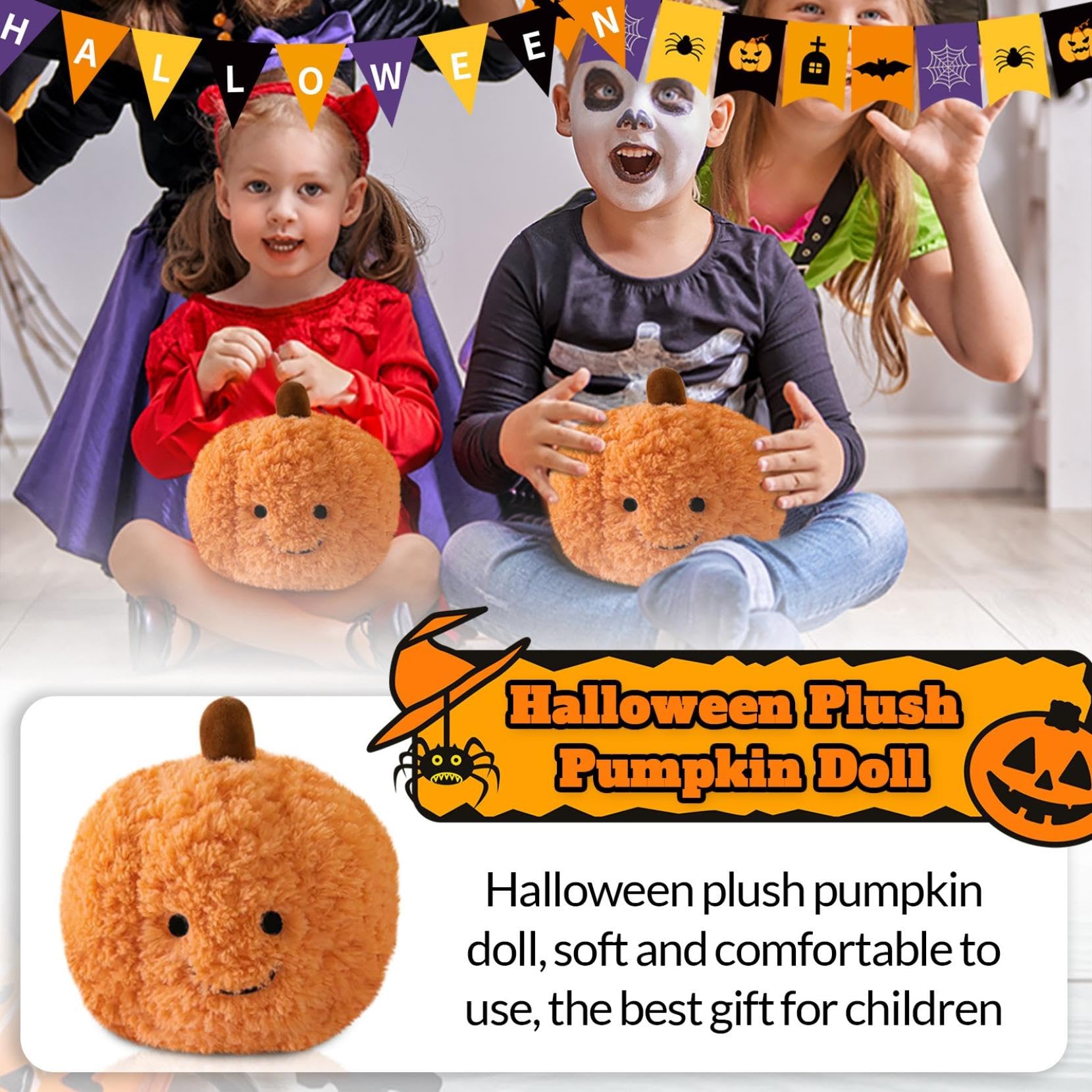 Pumpkin Pillow, Soft Stuffed Pumpkin Doll, for Halloween Thanksgiving Decorations Party Home Decor Pumpkin Decor (1pcs)