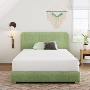 onmertru 6 inch twin size green tea memory foam mattress, fiberglass-free medium firm mattress in a box, pressure relief, certipur-us