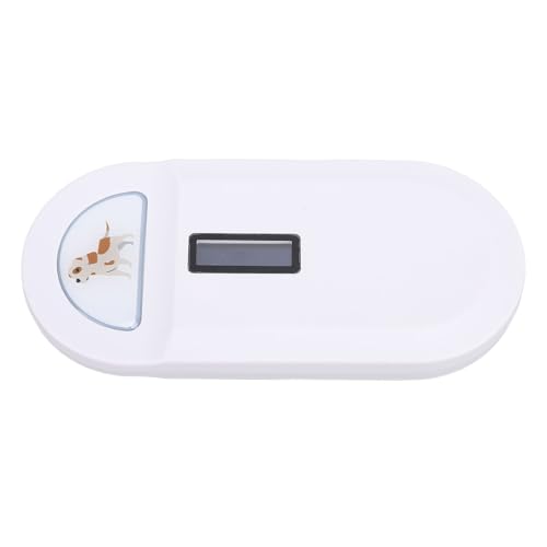 Pet Microchip Reader Rechargeable, Handheld Pet Chip ID Scanner, Pet Management, High Frequency Reading, 128 Data Storage, for Animal, Pets, Dogs, Cats (White)