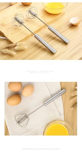 2 Stainless Steel Egg Beaters Household Mini Semi-Automatic Cream Beaters Stainless Steel Egg Beaters Eggs