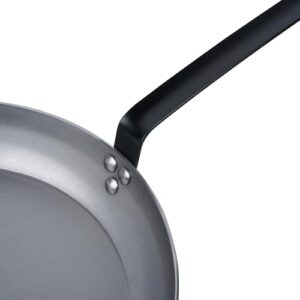 Restaurantware Met Lux 14 Inch Fry Pans, 6 No-Stick Frying Pans - Induction-Ready, Triple-Riveted, Silver Carbon Steel Cooking Skillets, Durable, For Searing, Sauteing, And Browning Food