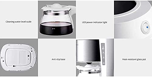 GRCQLWT Coffee Machine Espresso Maker with 652Ml Glass Kettle Coffee Powder Filter Anti-Drip Insulation Teapot