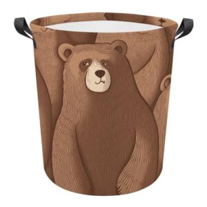 laundry hamper brown bear freestanding laundry basket thickened waterproof collapsible clothes hamper storage for clothes toys dorm and family