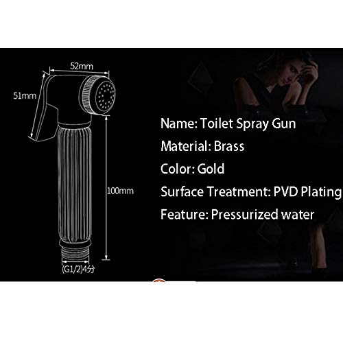 ZLOCYIVHE Bidet Sprayer Faucet Set with Cold Water Brass Handheld Toilet Bidet Attachment Pressure Sprayer Wall Mount Single Handle Bidet Spray Set for Personal Hygiene,Antique(Gold)