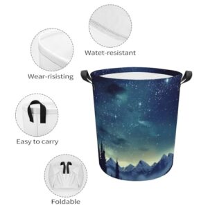 Laundry Hamper Celestial Night Sky Freestanding Laundry Basket Thickened Waterproof Collapsible Clothes Hamper Storage for Clothes Toys Dorm And Family