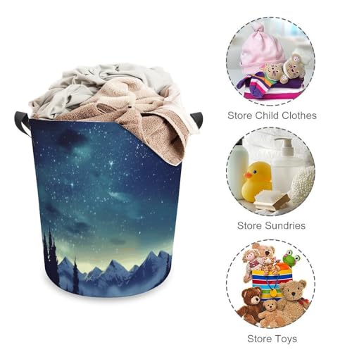 Laundry Hamper Celestial Night Sky Freestanding Laundry Basket Thickened Waterproof Collapsible Clothes Hamper Storage for Clothes Toys Dorm And Family