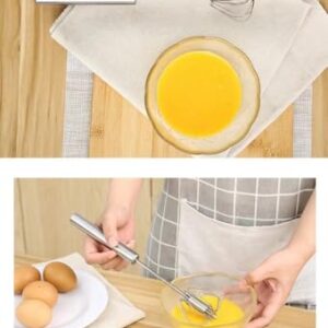 2 Stainless Steel Egg Beaters Household Mini Semi-Automatic Cream Beaters Stainless Steel Egg Beaters Eggs