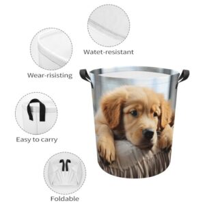 Laundry Hamper Lazy Dog Puppy Freestanding Laundry Basket Thickened Waterproof Collapsible Clothes Hamper Storage for Clothes Toys Dorm And Family