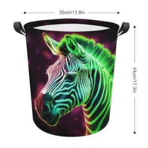 Laundry Hamper Glowing Zebra Freestanding Laundry Basket Thickened Waterproof Collapsible Clothes Hamper Storage for Clothes Toys Dorm And Family