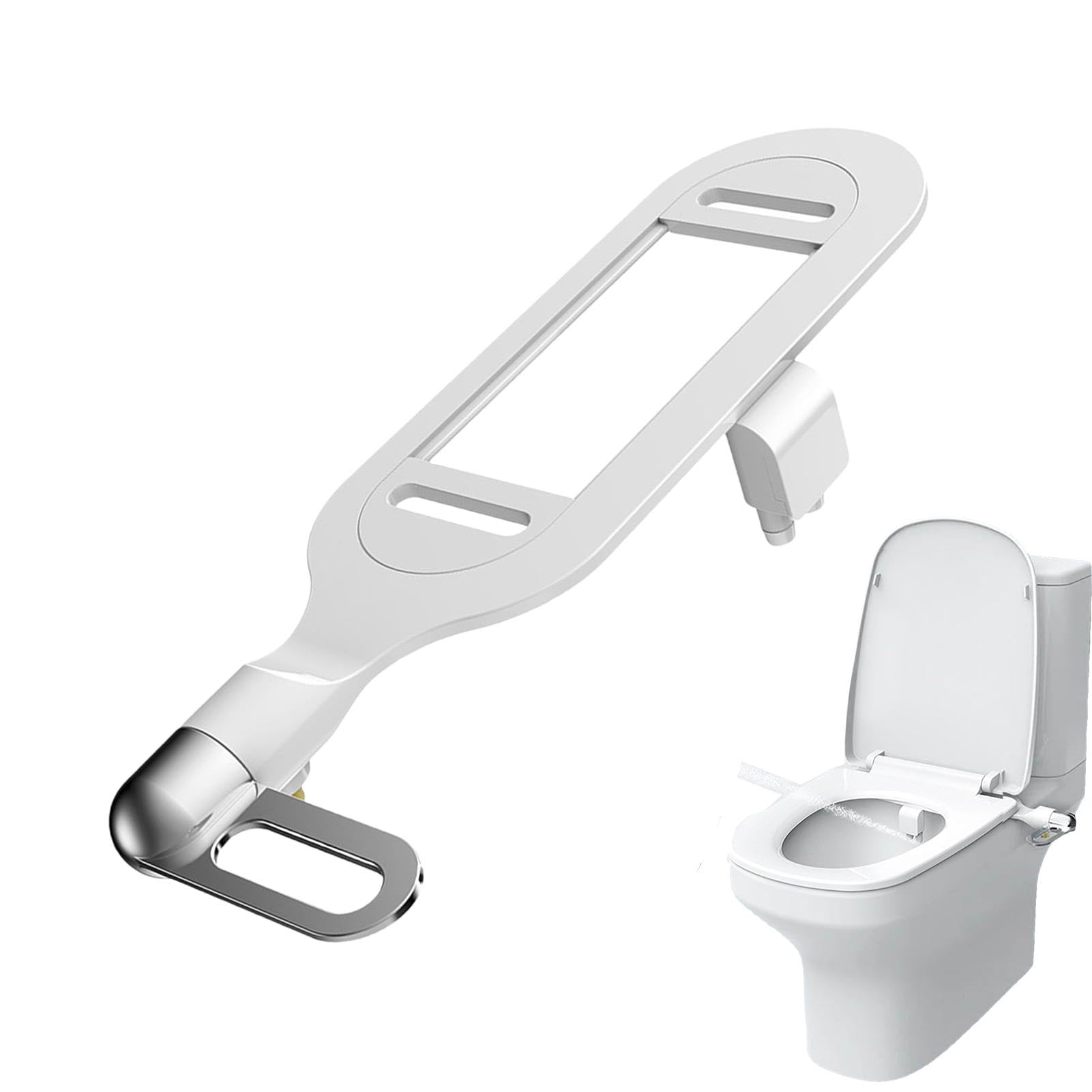 Bidet Toilet Seat dua l Nozzle, Bidet Attachment For Toilet, Non Electric Toilet Water Spray With Adjustable Water Pressure,Two Modes sel f Cleaning dua l Nozzle Smart Bidet Toilet Seat, common Fit