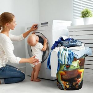 Laundry Hamper Lovely Tree Frogs Freestanding Laundry Basket Thickened Waterproof Collapsible Clothes Hamper Storage for Clothes Toys Dorm And Family