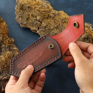 PTILSERY Leather Sheath Foldable Knife Pouches Foldable Knife Holsters Foldable Knife Sheath for Camping Outdoor Activity