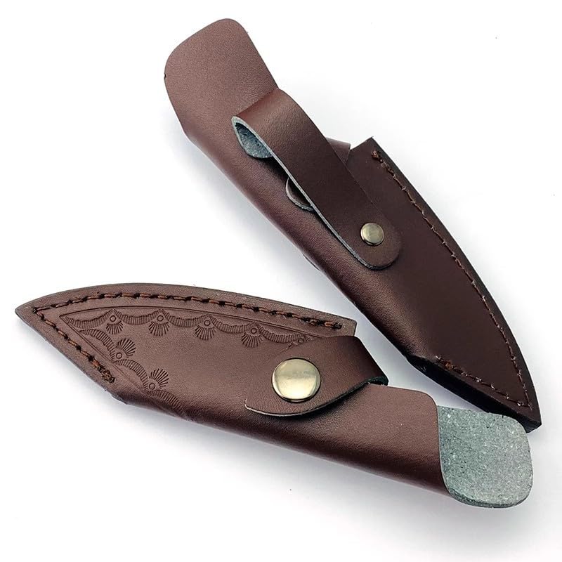 3PCS Leather Knife Sheath, Knife Case for Belt with Snap Closure Fits for Outdoor Fixed Knife