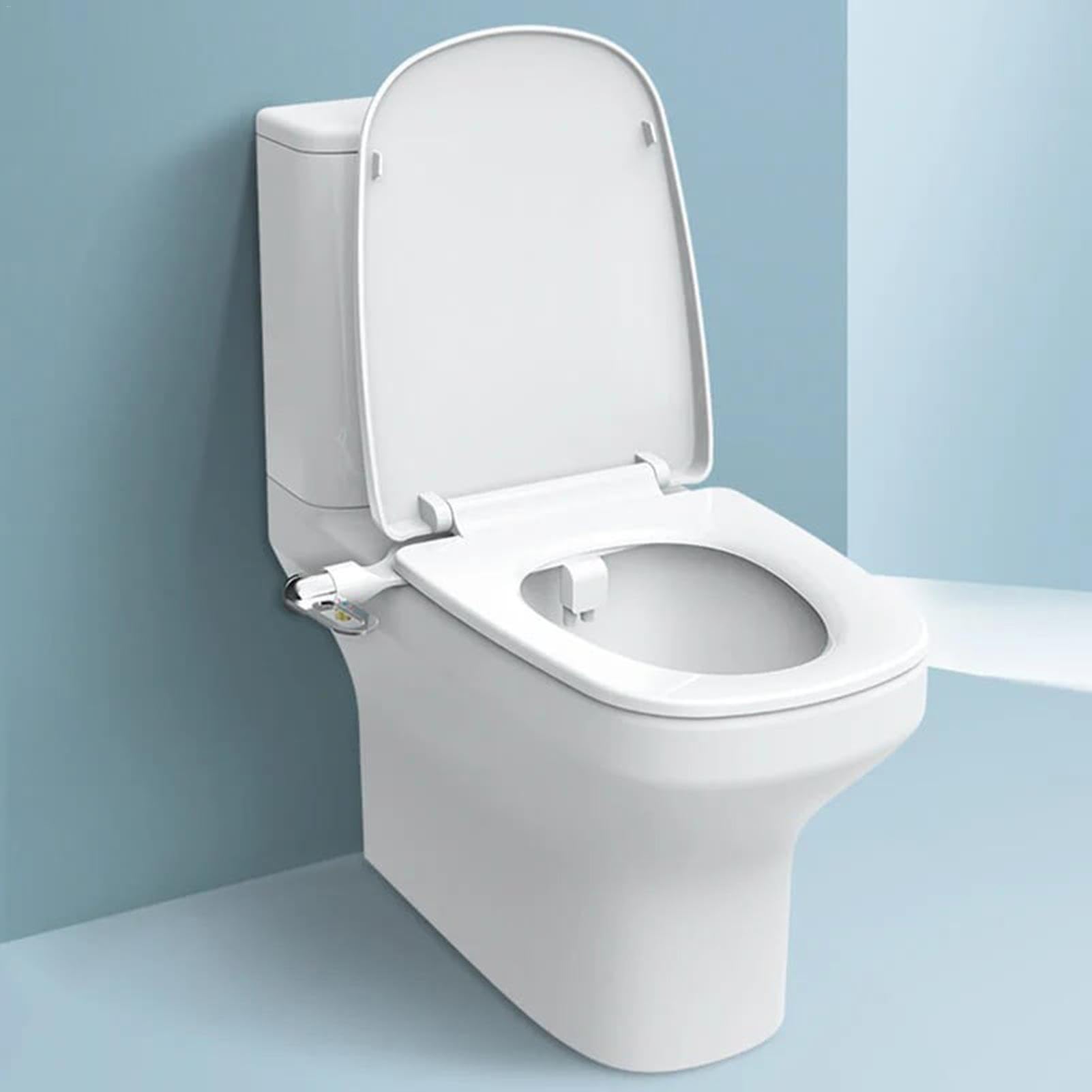 Bidet Toilet Seat dua l Nozzle, Bidet Attachment For Toilet, Non Electric Toilet Water Spray With Adjustable Water Pressure,Two Modes sel f Cleaning dua l Nozzle Smart Bidet Toilet Seat, common Fit