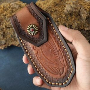 PTILSERY Foldable Knife Storage Case Leather Holsters Belt Foldable Knife Pouches Belt Foldable Knife Holsters Gift for Collector