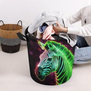 Laundry Hamper Glowing Zebra Freestanding Laundry Basket Thickened Waterproof Collapsible Clothes Hamper Storage for Clothes Toys Dorm And Family