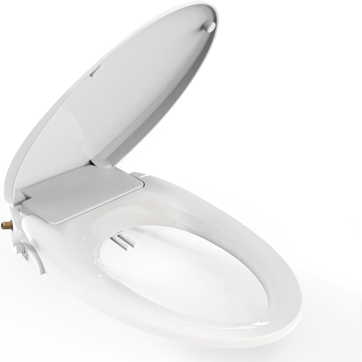 Non-Electric Bidet Toilet Seat, Elongated Swash Dual Nozzle System Seat with Adjustable Ambient Water, Easy Installation, White Bidet Attachment, Fit for Bathroom Toilet.