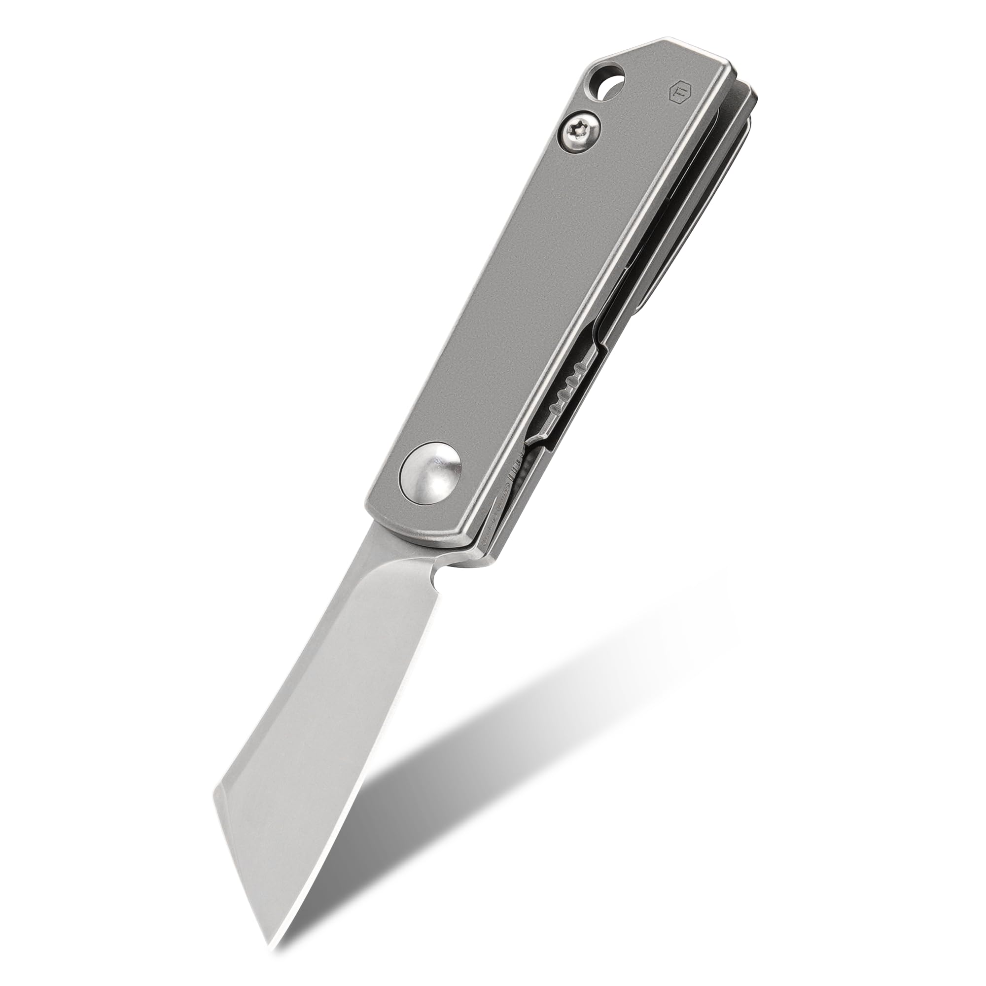 KeyUnity KK10XS Titanium Flipper Folding Pocket Knife with Liner Lock, Pocket Clip for Every Day Carry