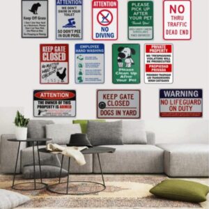 Wall Watch Out for - Tin Sign - Emergency Exit Only English Spanish Dual Language Tin Metal Signs Road Street Sign Outdoor Decor Caution Signs. 12 X 16 Inch