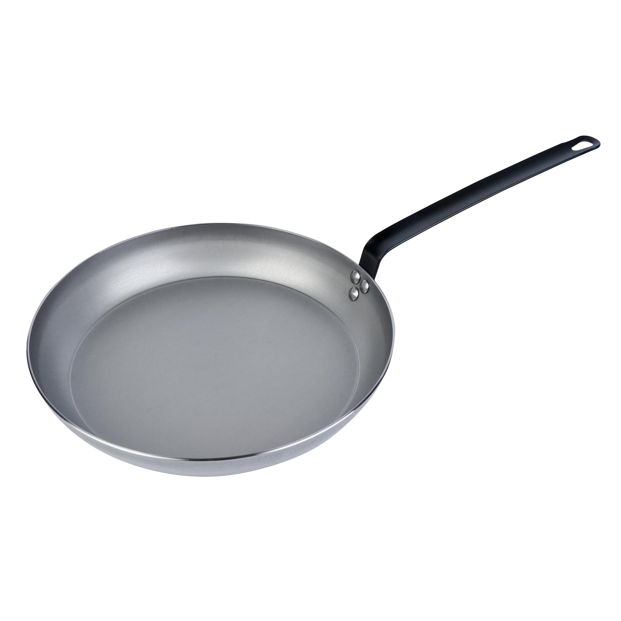 Restaurantware Met Lux 14 Inch Fry Pans, 6 No-Stick Frying Pans - Induction-Ready, Triple-Riveted, Silver Carbon Steel Cooking Skillets, Durable, For Searing, Sauteing, And Browning Food