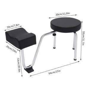 DRIKH Pedicure Foot Rest Stool Chair, Adjustable Leg Rest PVC Pad Pedicure Foot Rest Stand, Compact Manicure Nail Station for Nail Tech Spa Beauty Salon Studio