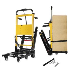 Electric Stair Climbing Dolly, 440lbs Load Capacity, Foldable Electric Stair Climbing Hand Trucks with 6 Wheels, Powered Stair Climber Dolly Cart for Warehouse Logistics Distribution