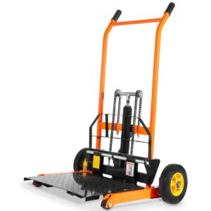 stark usa hydraulic material lift dolly, 441lbs 35.8" max lift, pallet stacker winch stacker, forklift, truck dolly, pallet jack, with steel platform