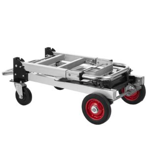 Leomru 2 in 1 Aluminium Hand Truck Dolly 450lbs Capacity, Heavy Duty Convertible Hand Truck W/Pneumatic Wheels, Foldable Dolly Cart Collapsible Dolly for Moving with Retractable Handle