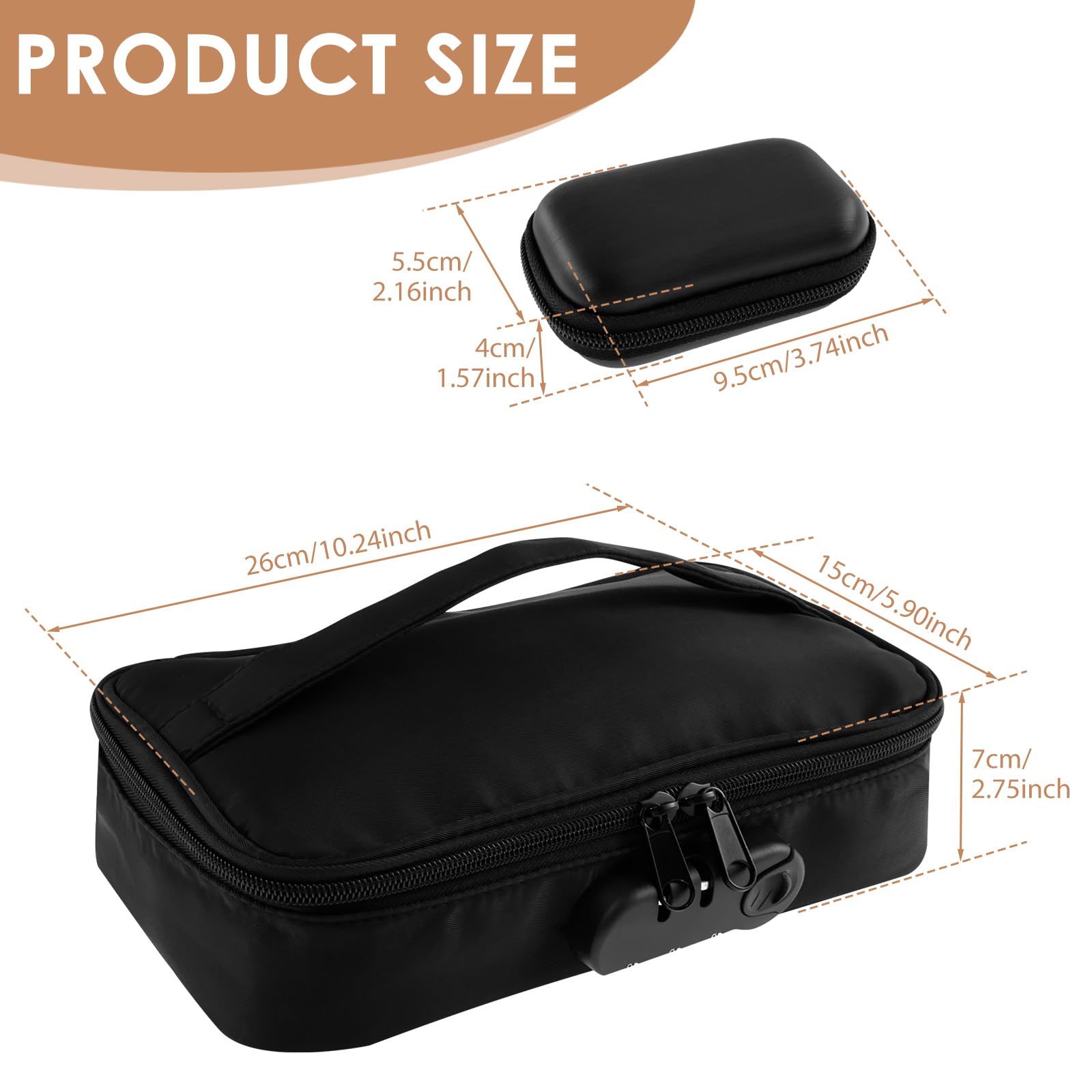 Lockable Toy Storage Bag Portable Locking Storage Bag with Mini Zipper Box Lightweight Locking Organizer Bag Convenient Lockable Storage Bag for Women Men