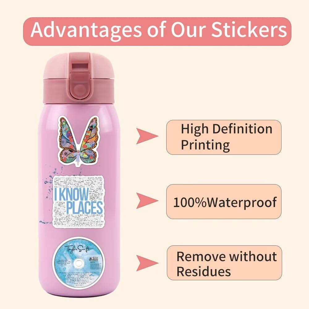 100 PCS Music Stickers Vinyl Waterproof Stickers for Water Bottle Laptop Skateboard Car Bumper Computer for Boys Girls Teens