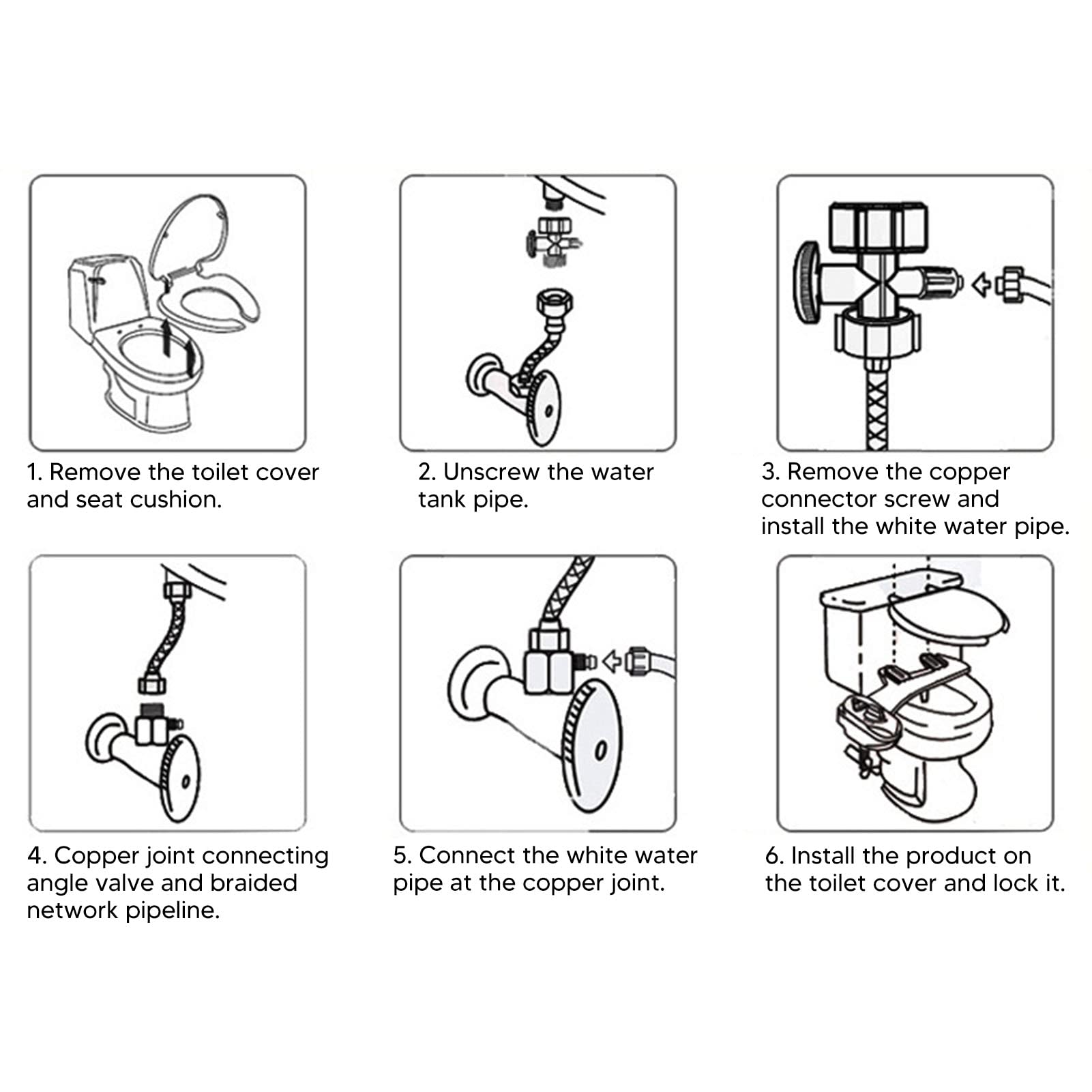 Universal Smart Toilet Bidet Dual Nozzle Design Knob Switch Toilet Self Cleaning Sprayer for All Toilets