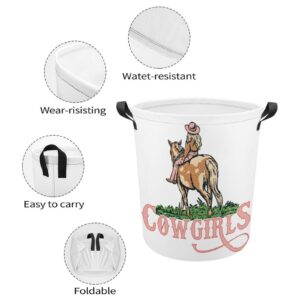 velumair Pink Cowgirl Laundry Hamper Western Hampers for Laundry Clothes Basket Laundry Organizer