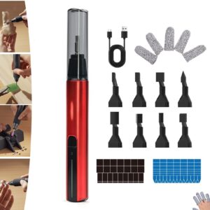 reciprocating electric sanding pen, 3-speed adjustable detail sanding pen with anti-cut finger cover, usb quick charging pen sander for tight spaces crafts