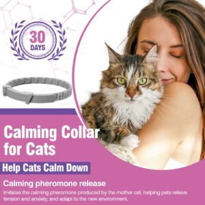 Calming Collar for Cats 4 Pack Calming Cat Collars Adjustable Soother Cats Calming Collars Anxiety Relief Stress Pheromone Collar for Cats Comfort Cat Calm Collars Lasts 30 Days Cats Calming Collar