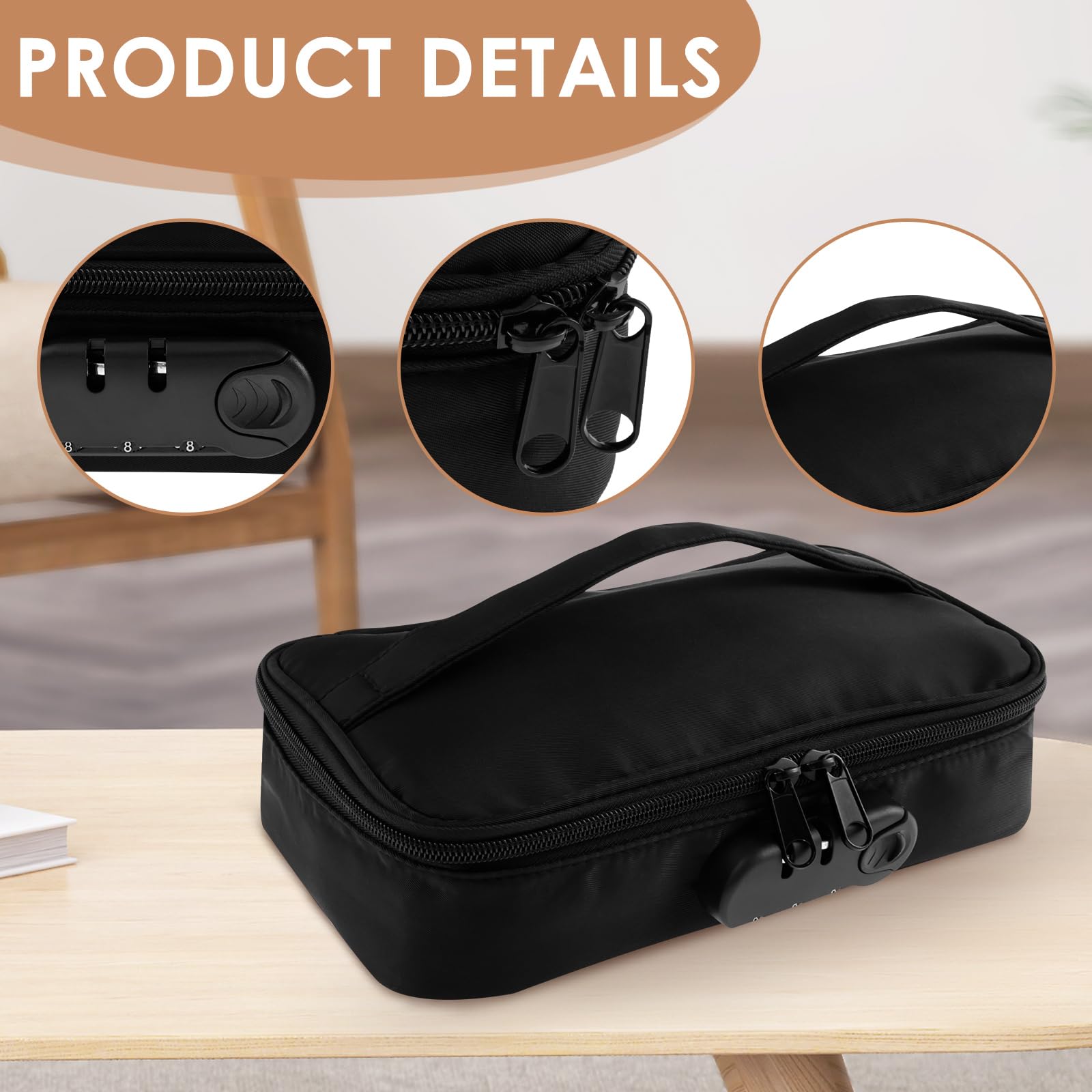 Lockable Toy Storage Bag Portable Locking Storage Bag with Mini Zipper Box Lightweight Locking Organizer Bag Convenient Lockable Storage Bag for Women Men