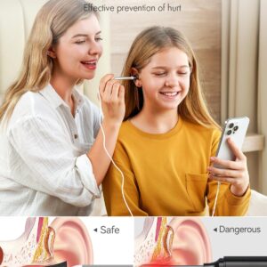 Anykit 3.9 mm Visual Digital Otoscope with 6 LED Lights and Earwax Removal Tool for Adults & Children, Compatible with iPhone & Android