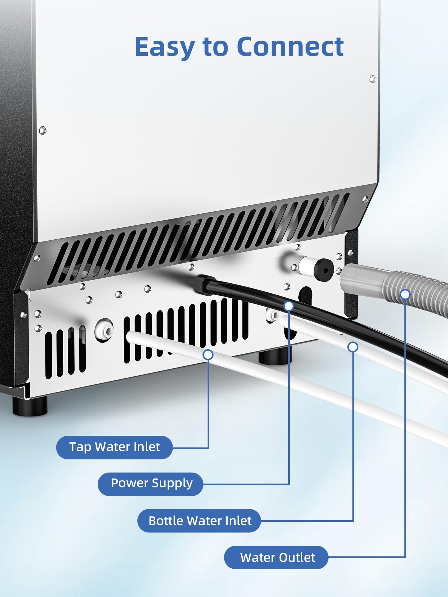 Antarctic Star Commercial Ice Maker - 100lbs/24H Under Counter Ice Maker Machine with 2 Way Water Inlet, 33lbs Storage, Stainless Steel, Under Counter Ice Machine for Home/Bar/Restaurant